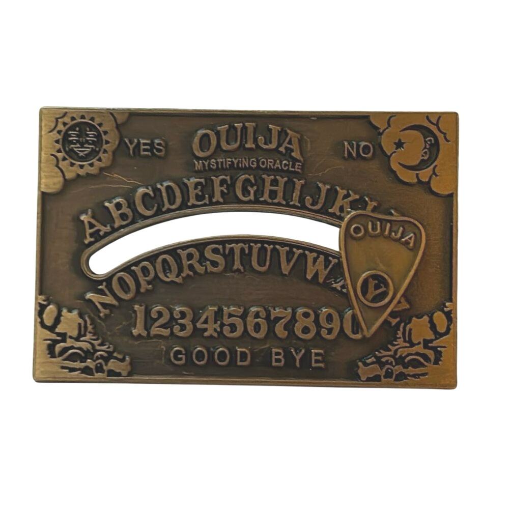 Vintage Inspired Ouija Board Enamel Pin Moving Planchette Goth Occult